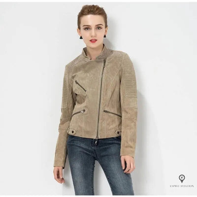 Blouson Aviateur Femme Gris Clair | Esprit-Aviation