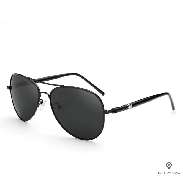 Lunette Aviateur Homme De Soleil Noir Profond | Esprit-Aviation